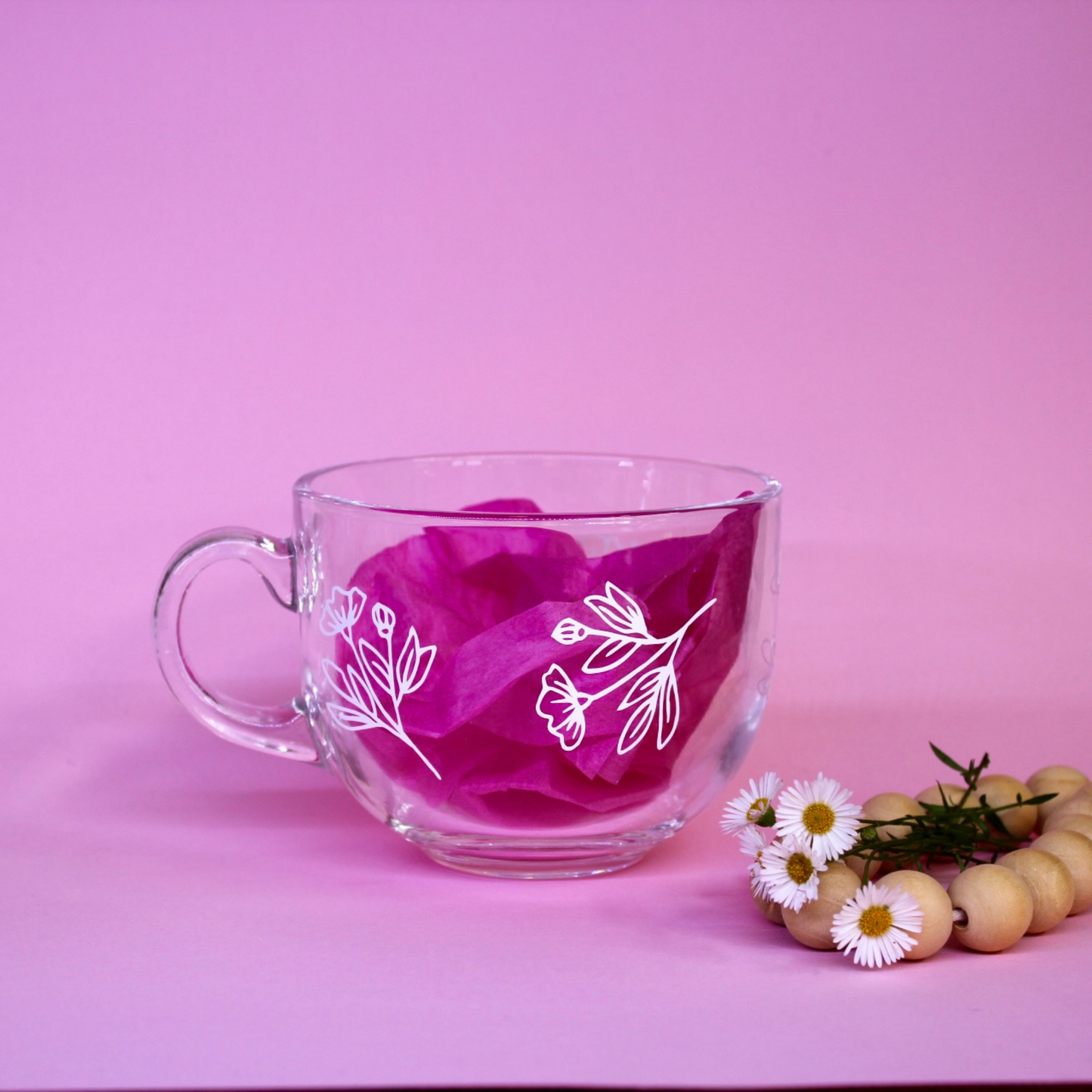 Flower Glass Mug