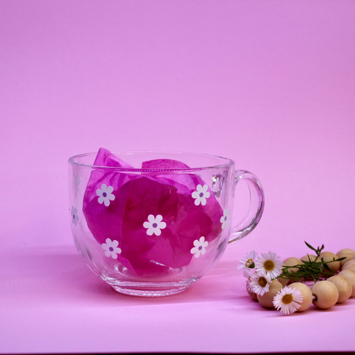 Purple Daisy Glass Mug