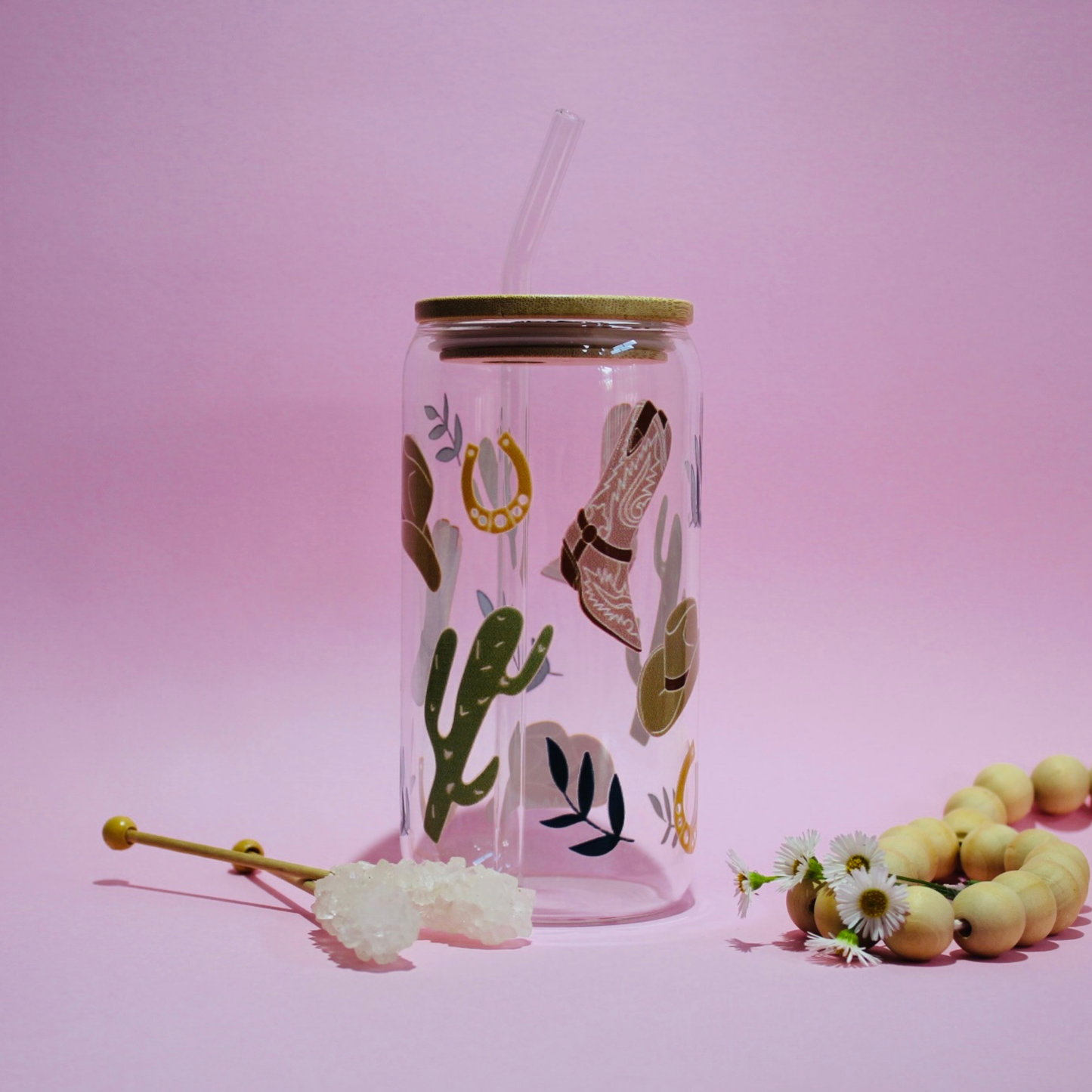 Cowboy Glass Cup
