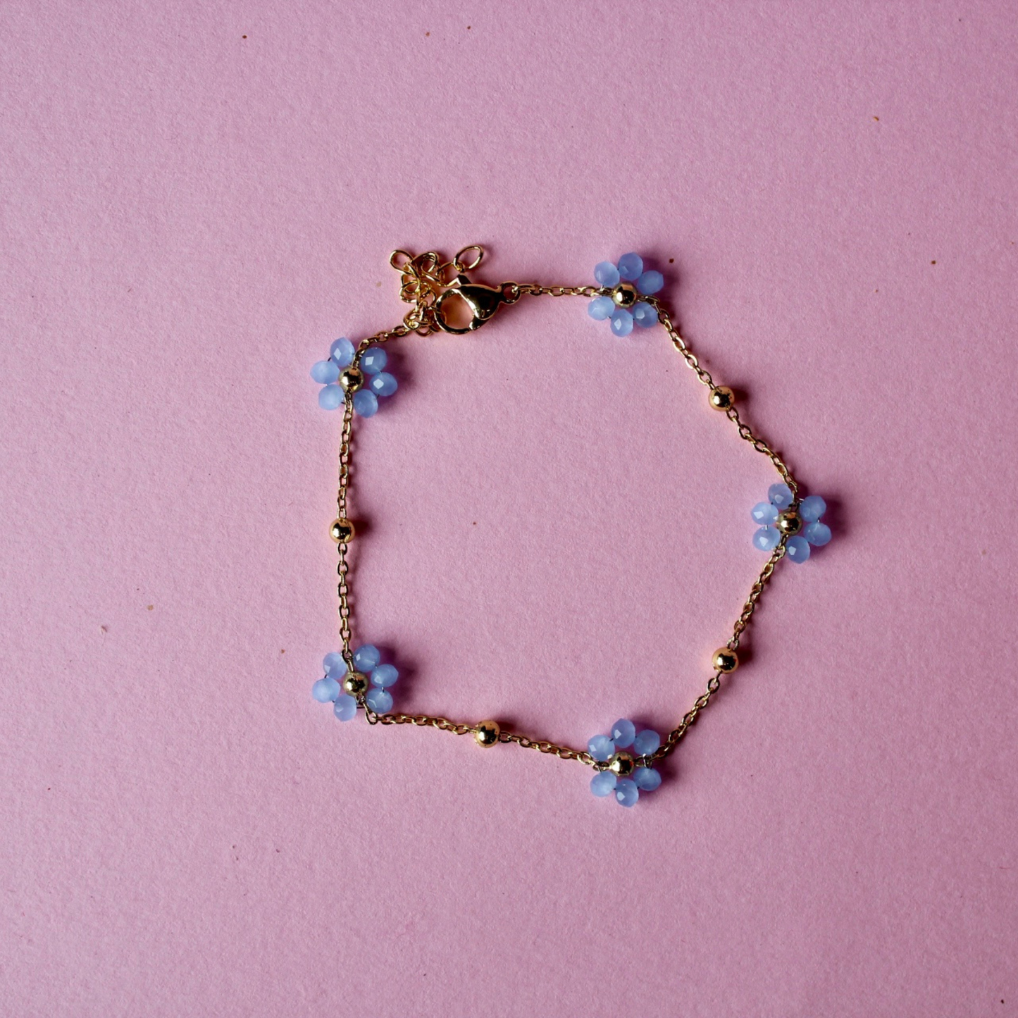Blue Flower Stainless Steel Bracelet