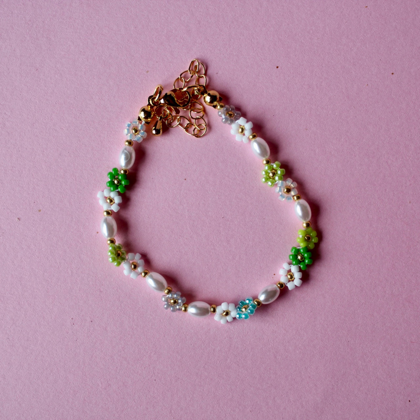 Green Flower Stainless Steel Bracelet