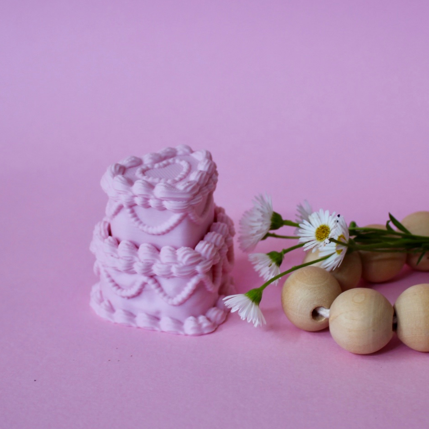 Pink Heart Cake Fidget Clicker
