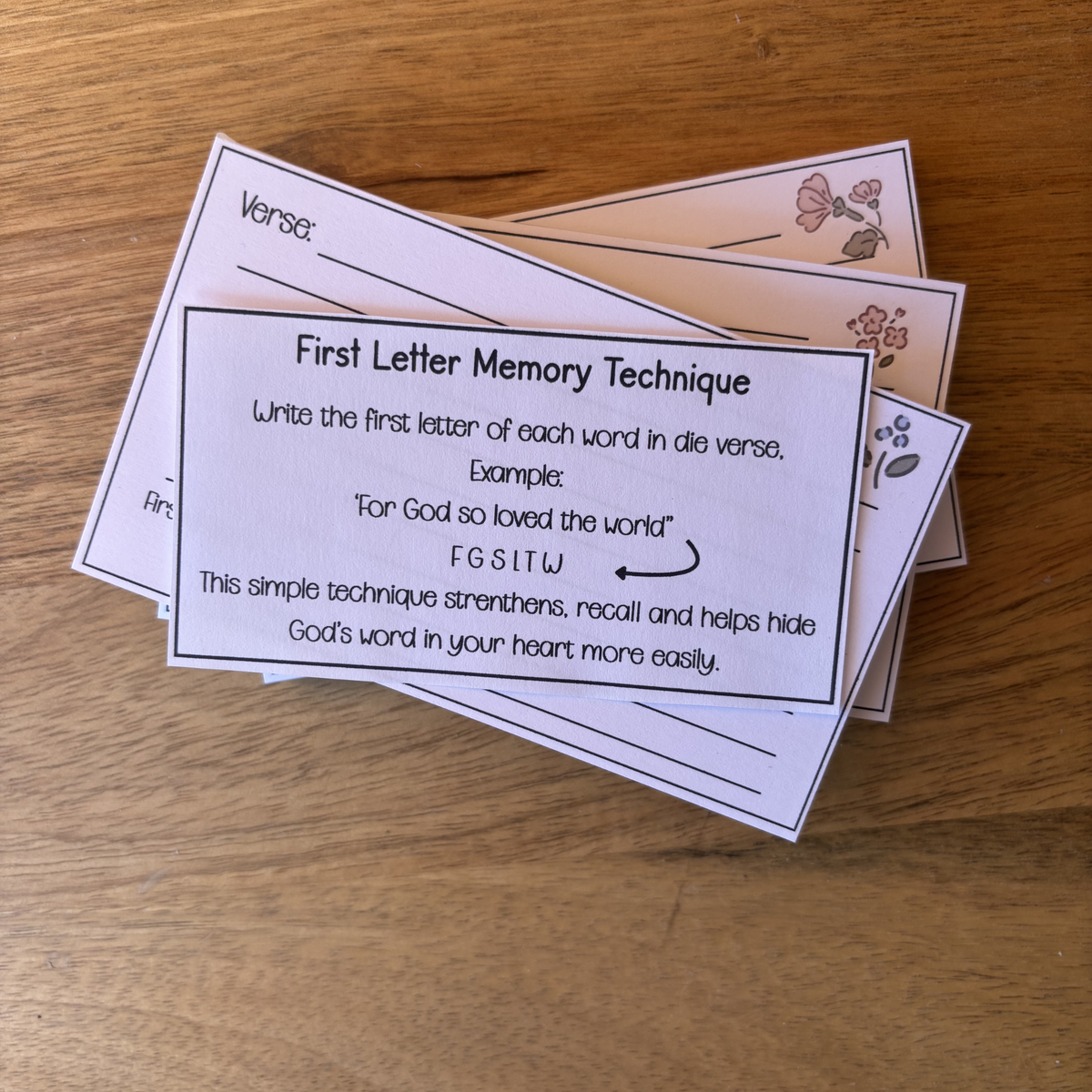 Verse Memorising Cards (50 Pages)