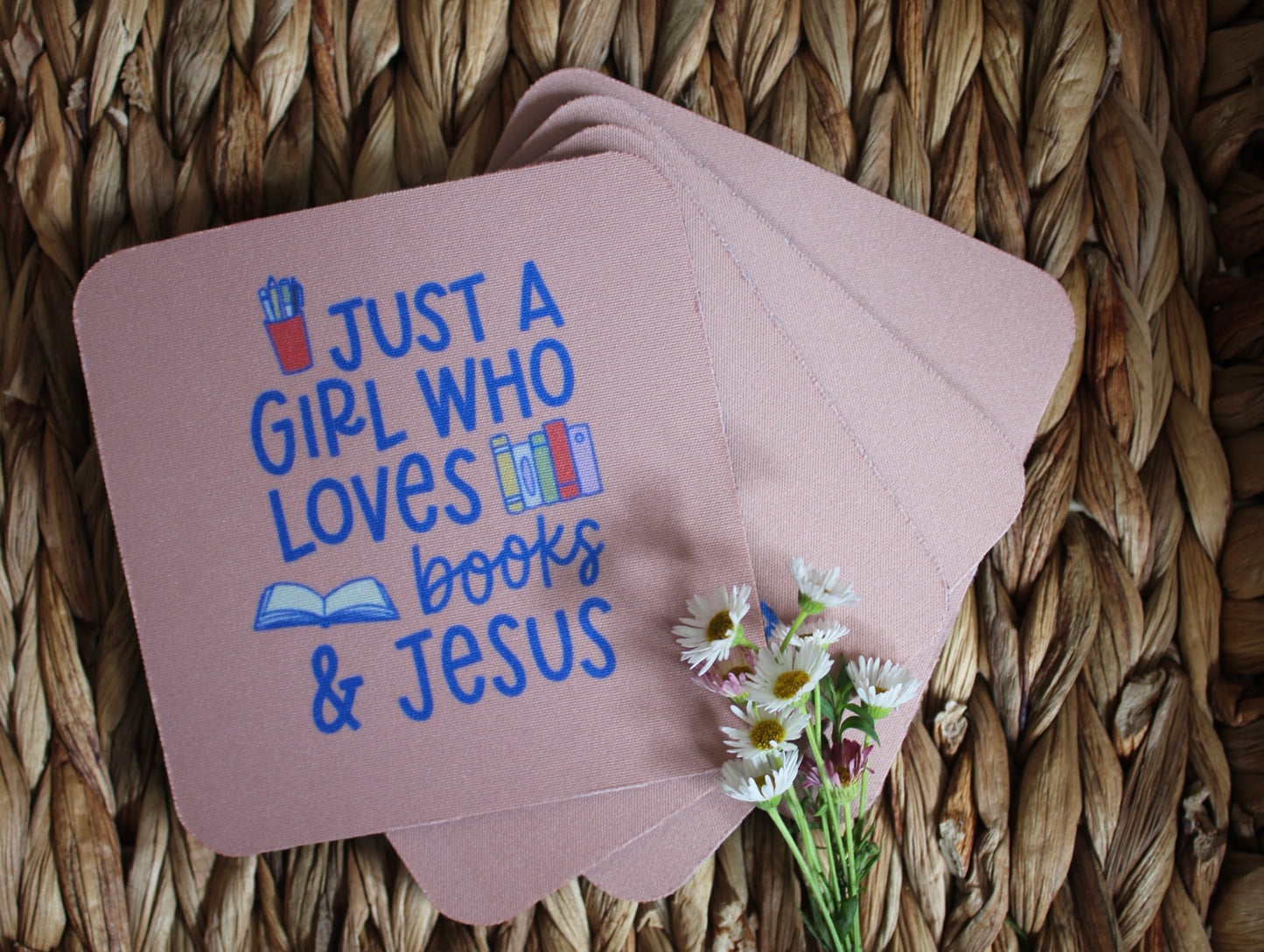 Coffee Just a Girl Rubber Coaster