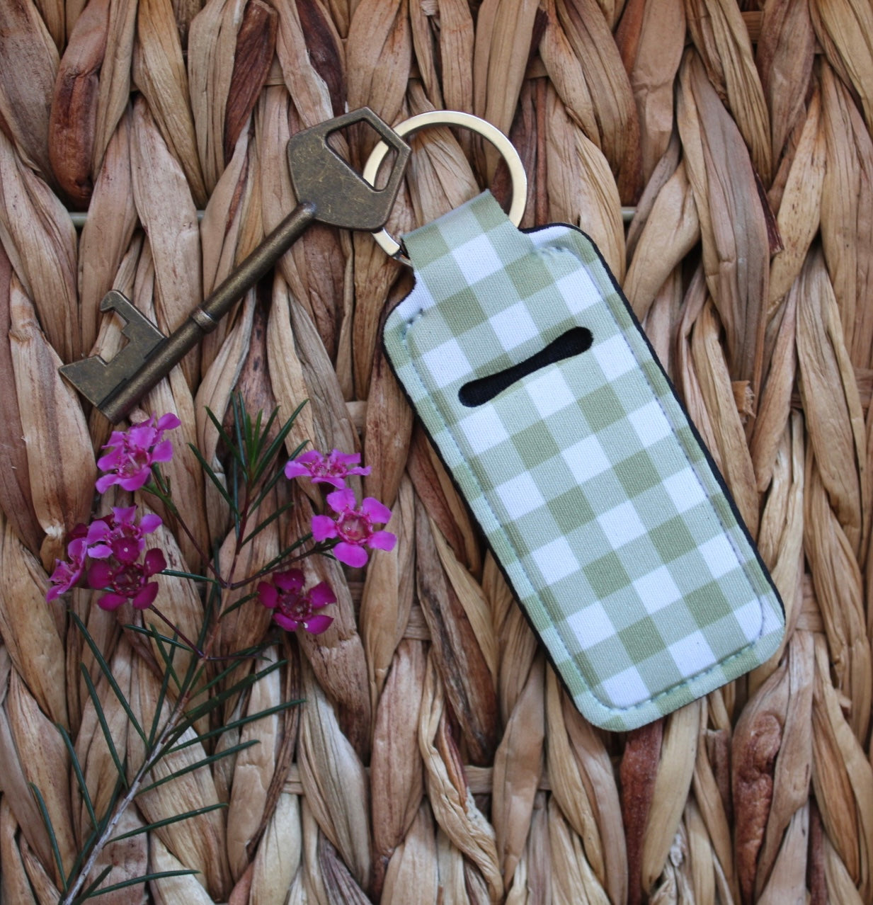Green Checkered Lip-Balm Holder