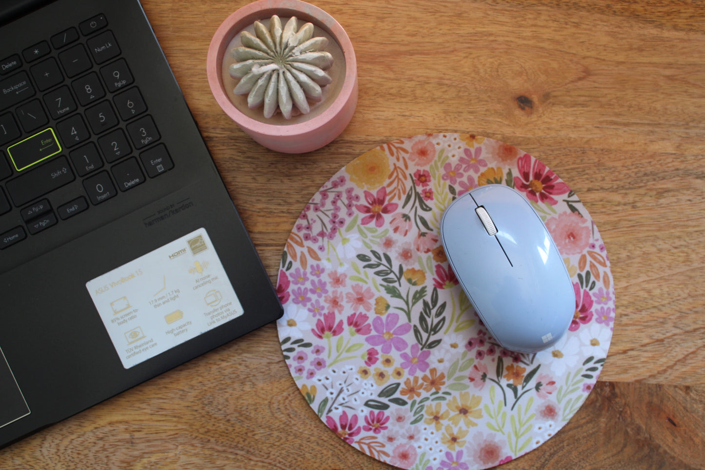 Primrose Floral Round Mousepad