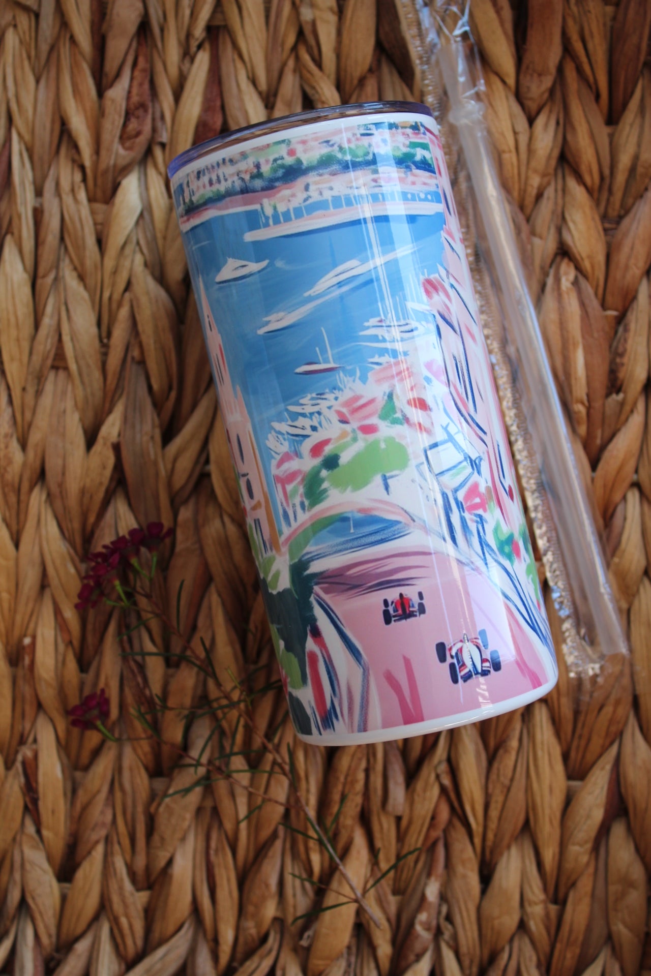 Pink Formula 1 Skinny Tumbler