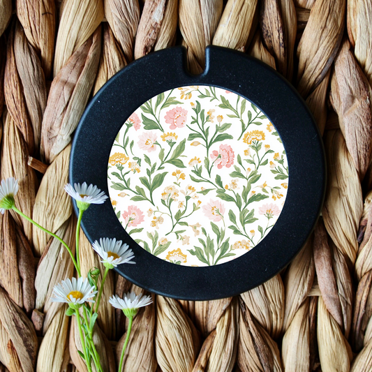 Pink Floral Disk Holder