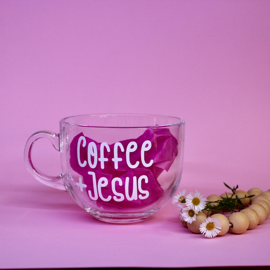 Coffee and Jesus Glass Mug