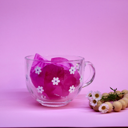 Purple Daisy Glass Mug