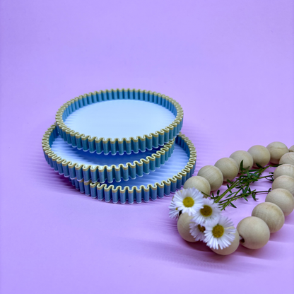 White,Blue,Yellow Layer Coaster