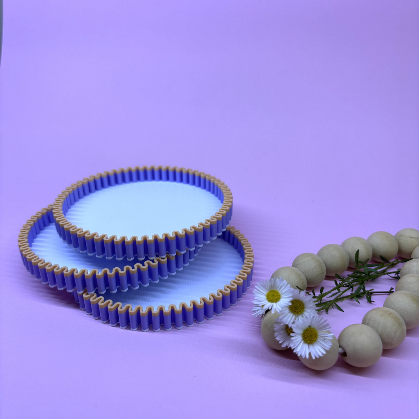 White,Purple,Orange Layer Coaster