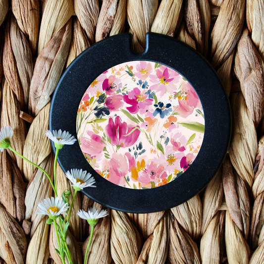 Pink Wildflower License Disk Holder