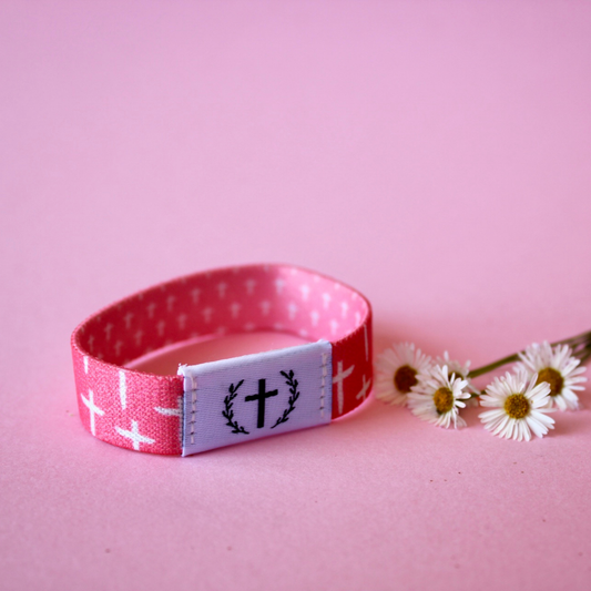Pink Cross NFC Bible Verse Bracelet