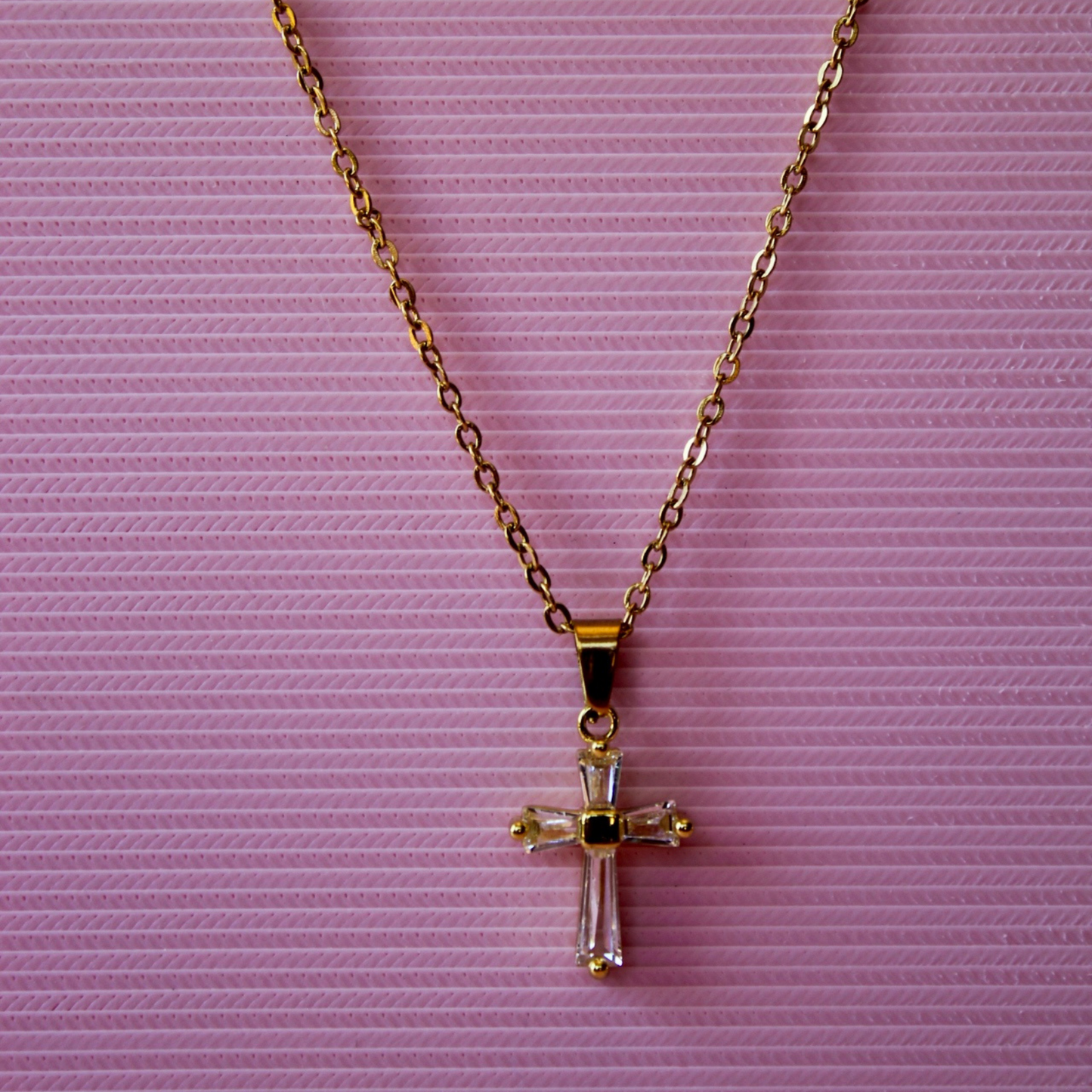 Gold Cross Stainless Steel Necklace