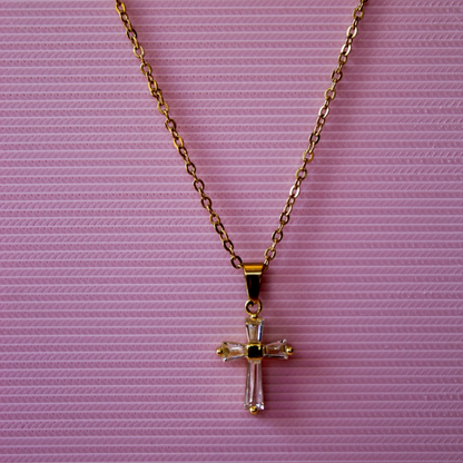 Gold Cross Stainless Steel Necklace