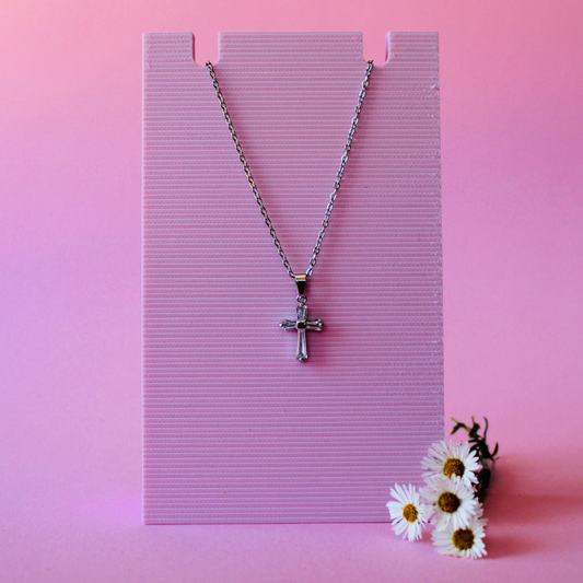 Silver Cross Stainless Steel Necklace