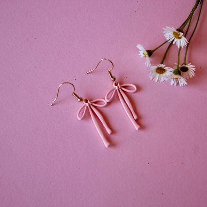Pink Bow Earrings