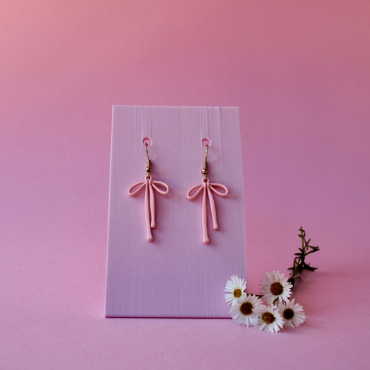 Pink Bow Earrings