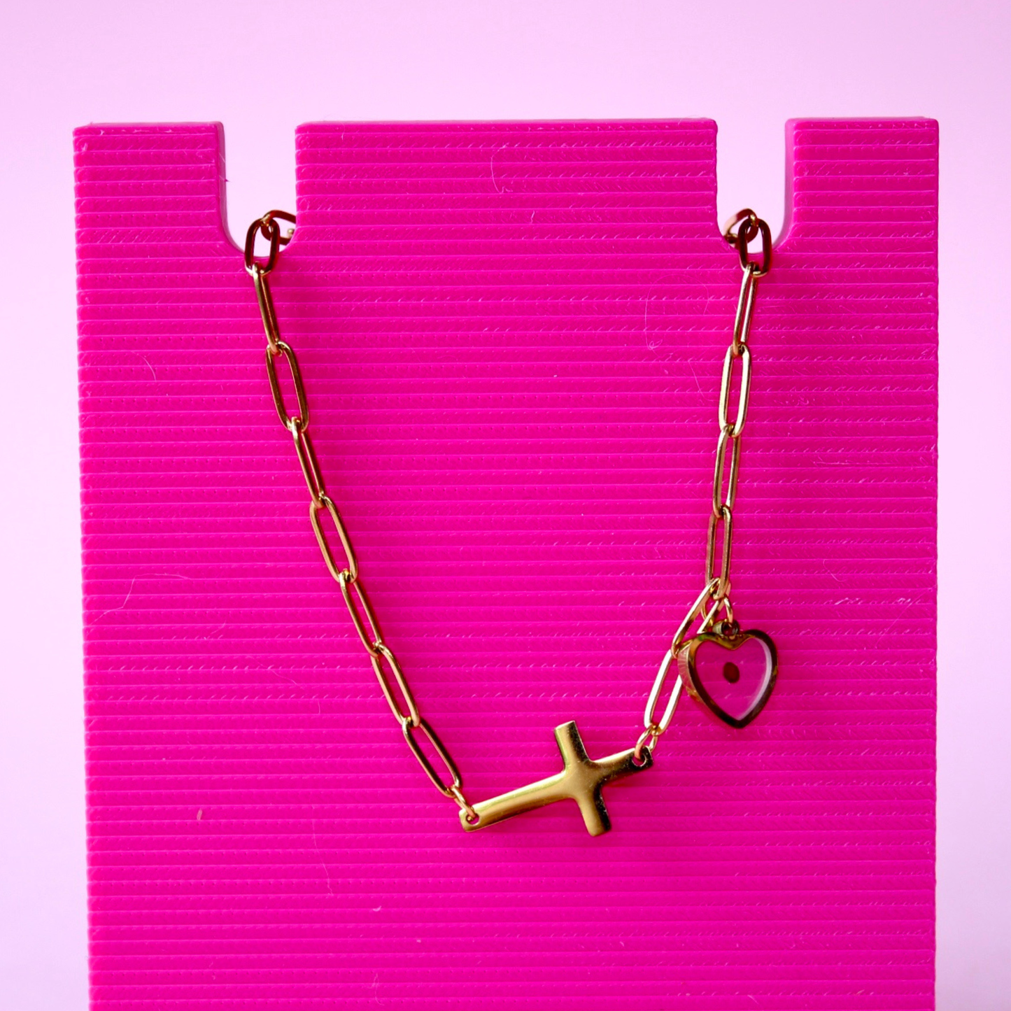 Cross Mustard Seed Stainless Steel Bracelet