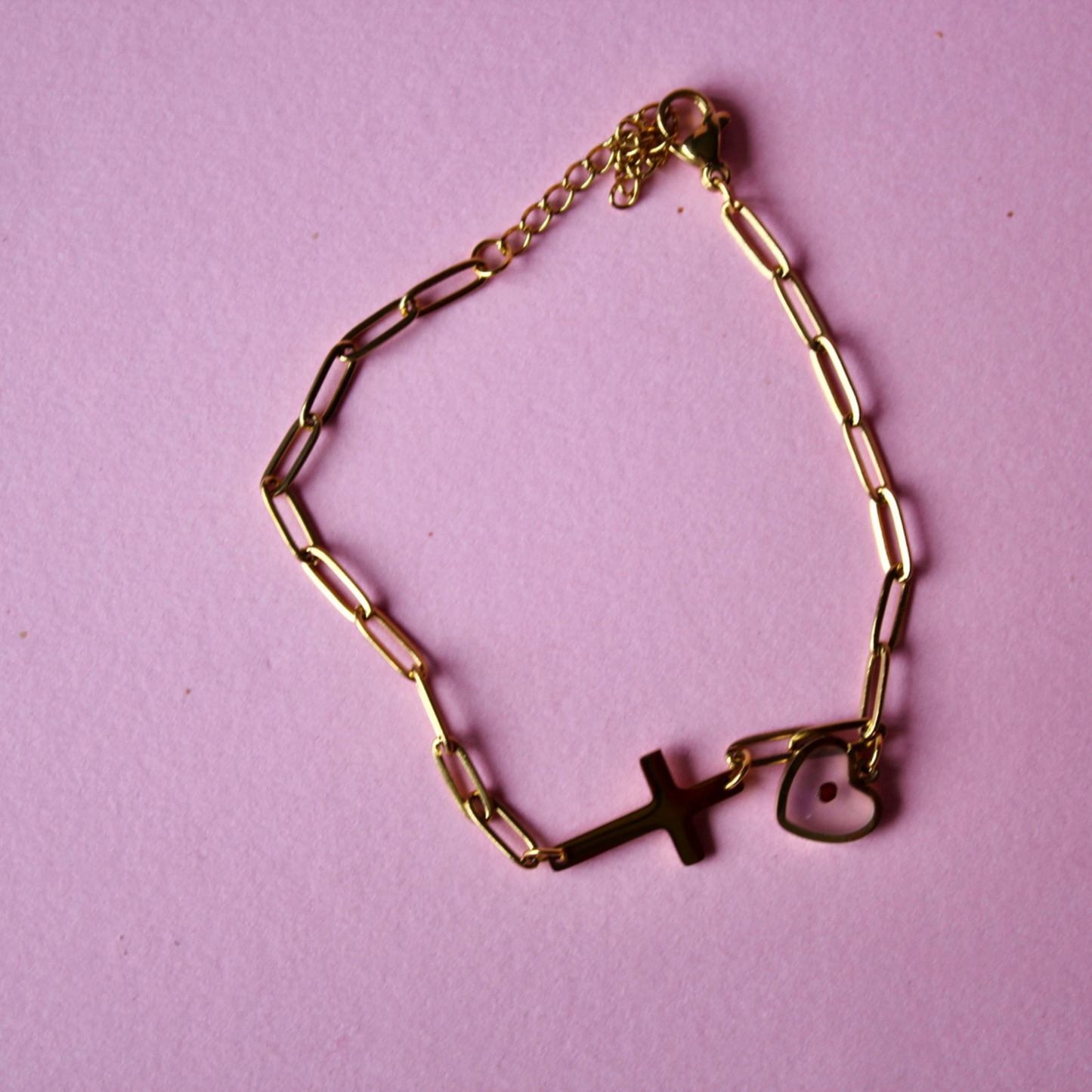 Cross Mustard Seed Stainless Steel Bracelet