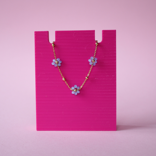 Blue Flower Stainless Steel Bracelet