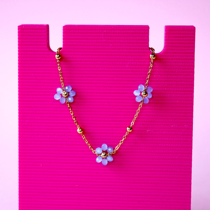 Blue Flower Stainless Steel Bracelet