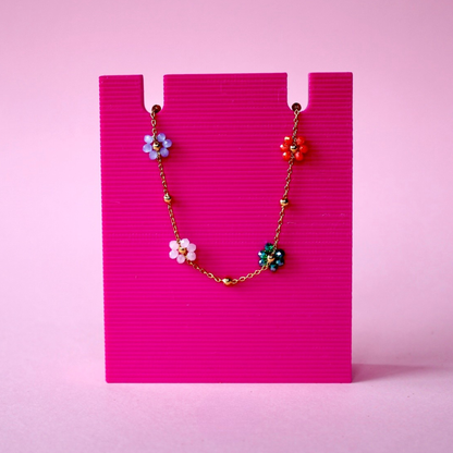 Mixed Flower Stainless Steel Bracelet