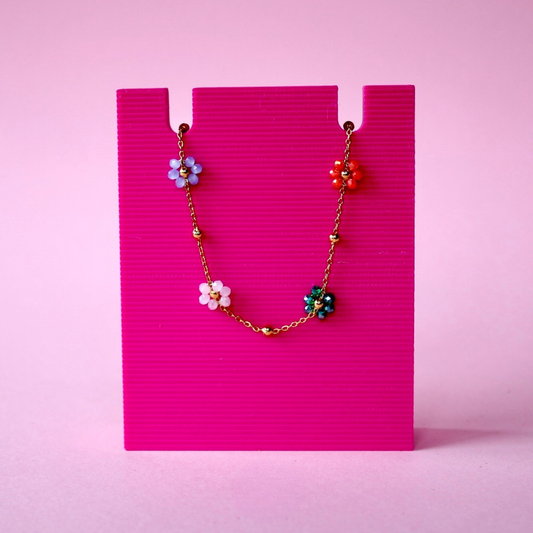 Mixed Flower Stainless Steel Bracelet