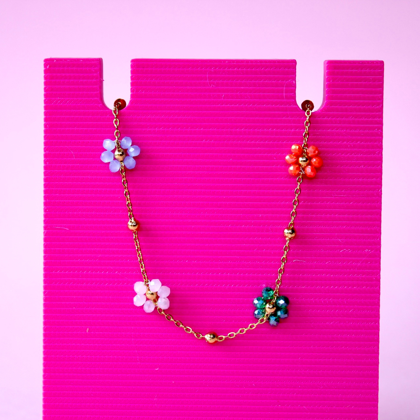 Mixed Flower Stainless Steel Bracelet