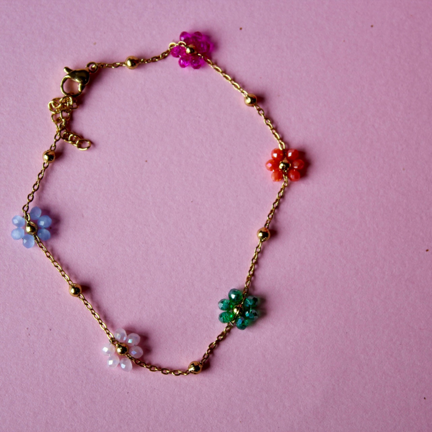 Mixed Flower Stainless Steel Bracelet