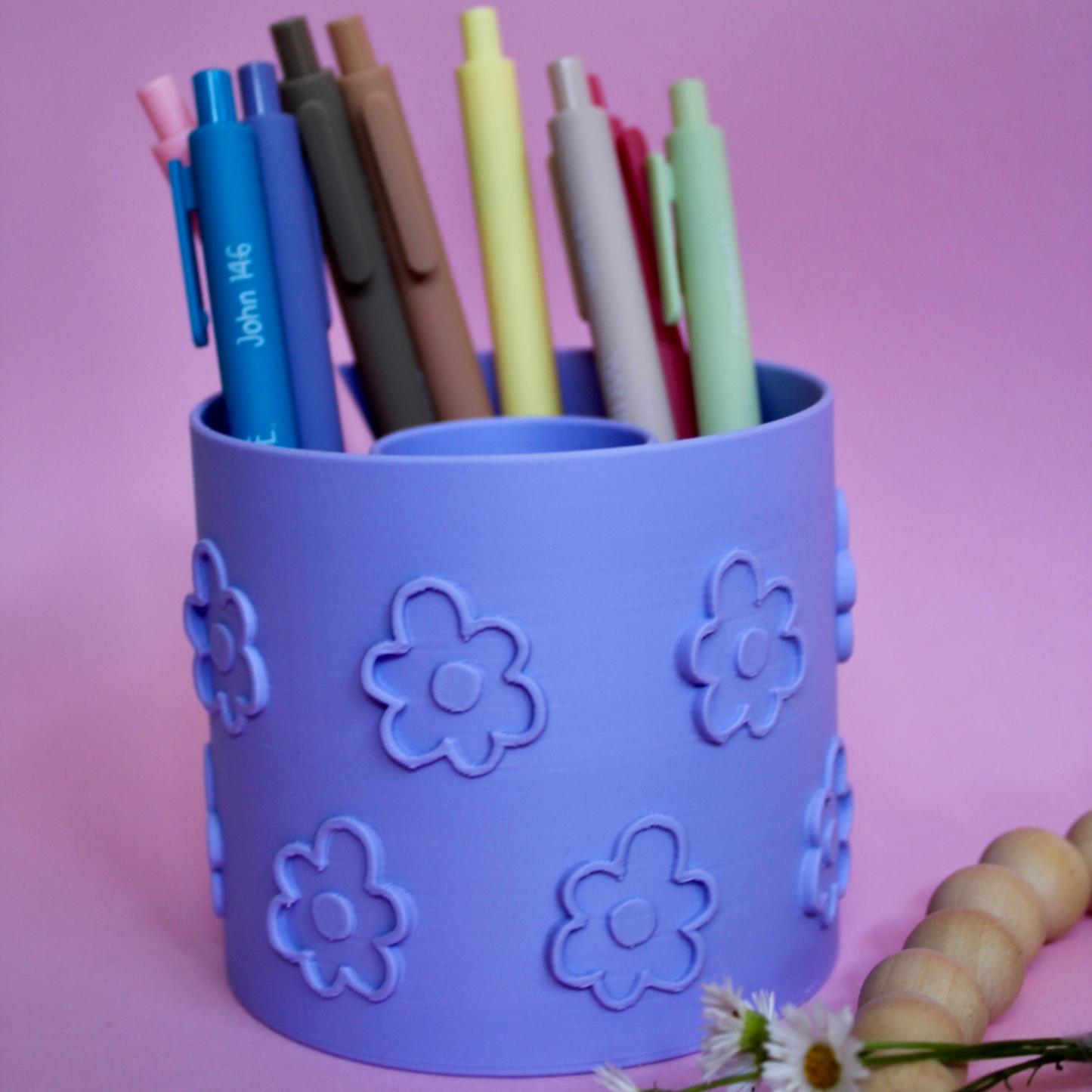 Floral Pencil / Makeup Holder