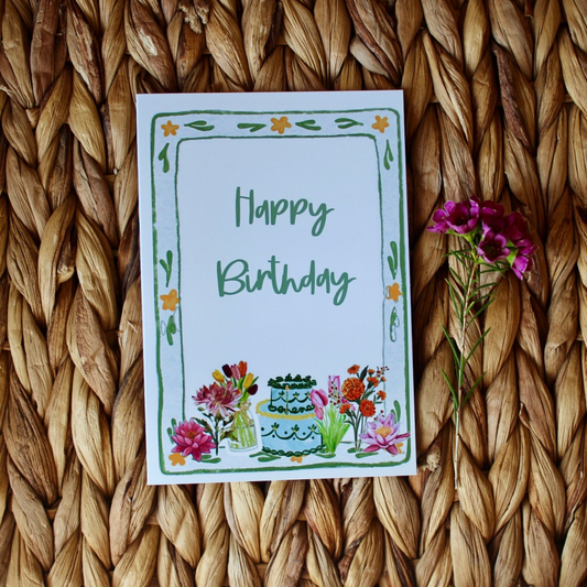 Tea Party Birthday Card
