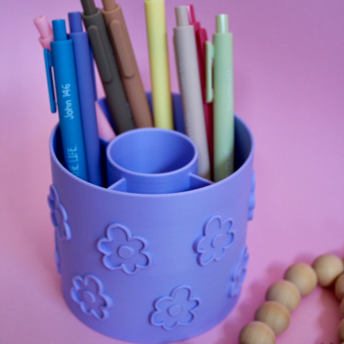 Floral Pencil / Makeup Holder