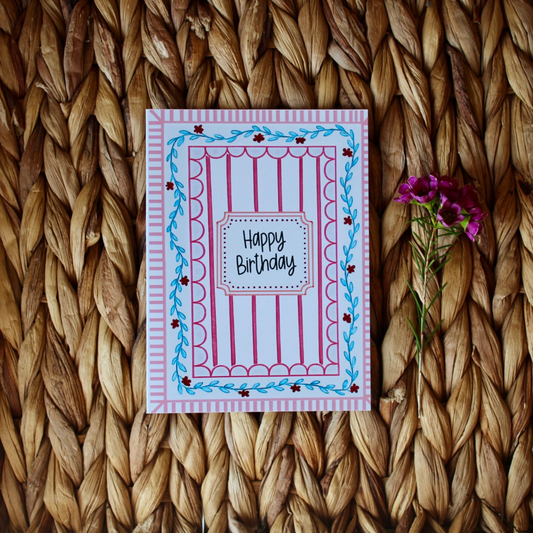 Art Border Birthday Card