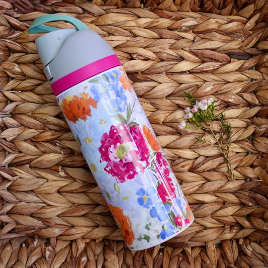 Flower Painting Generic Owala Bottle