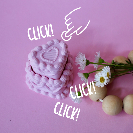 Pink Heart Cake Fidget Clicker