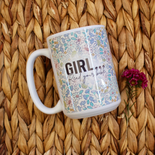 Girl Read Your Bible Jumbo Mug