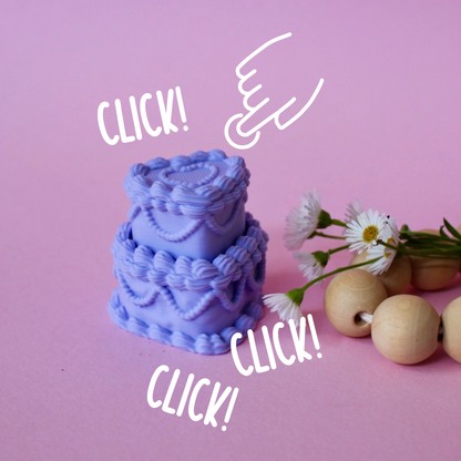 Purple Heart Cake Fidget Clicker