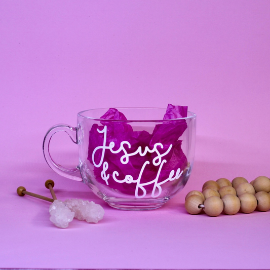 Jesus and Coffee Glass Mug