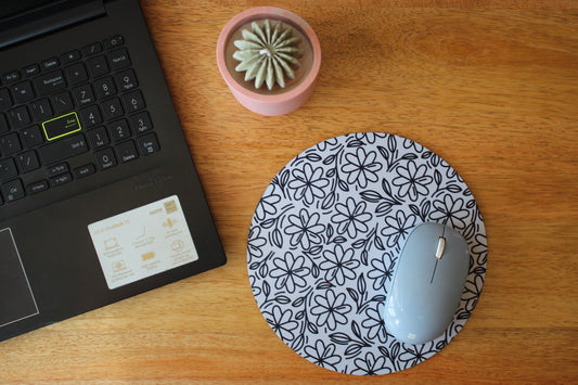 Monoline Floral Round Mousepad