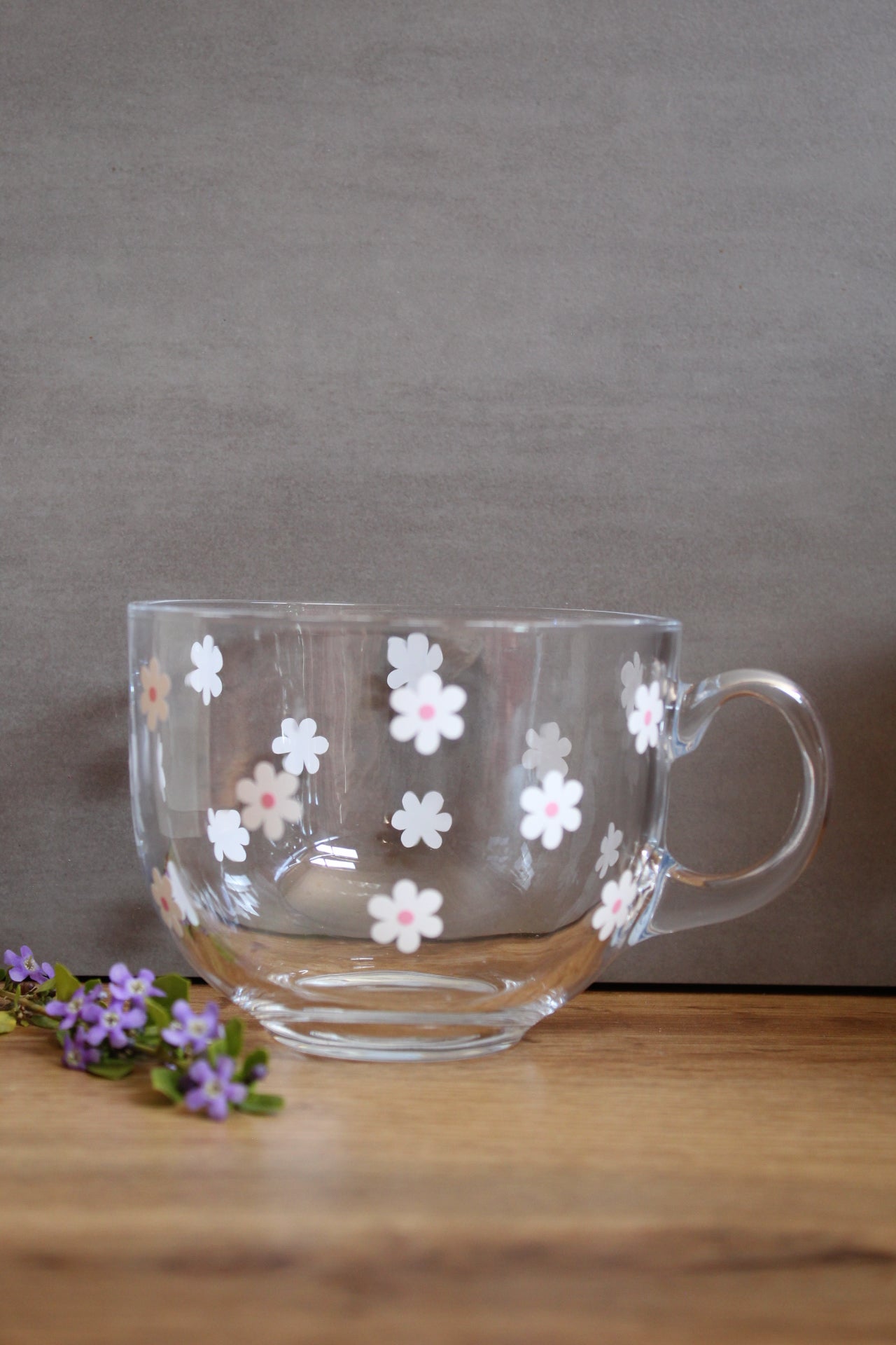 Pink Daisy Glass Mug