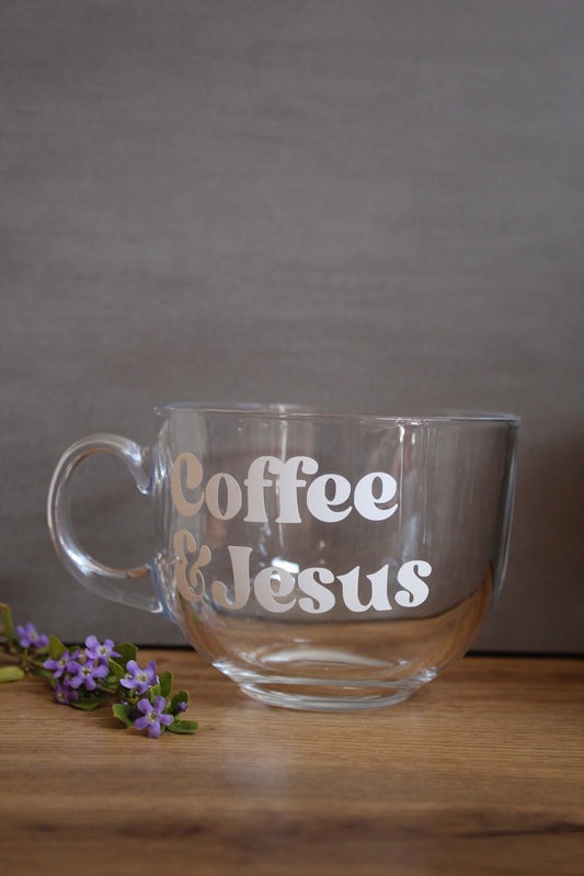 Coffee and Jesus Glass Mug