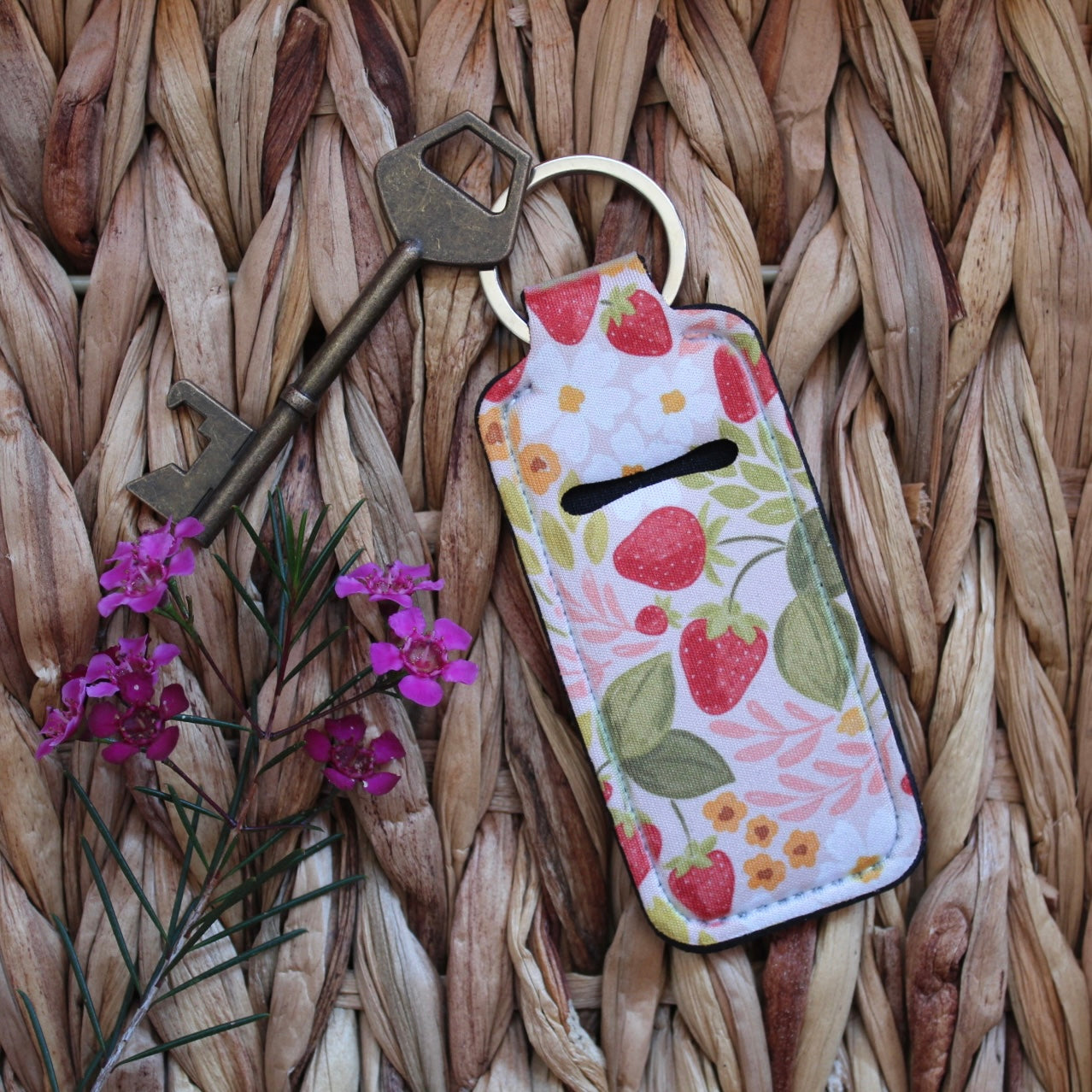Strawberry Floral Lip-Balm Holder