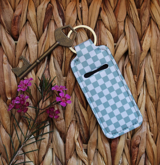 Blue Checkered Lip-Balm Holder
