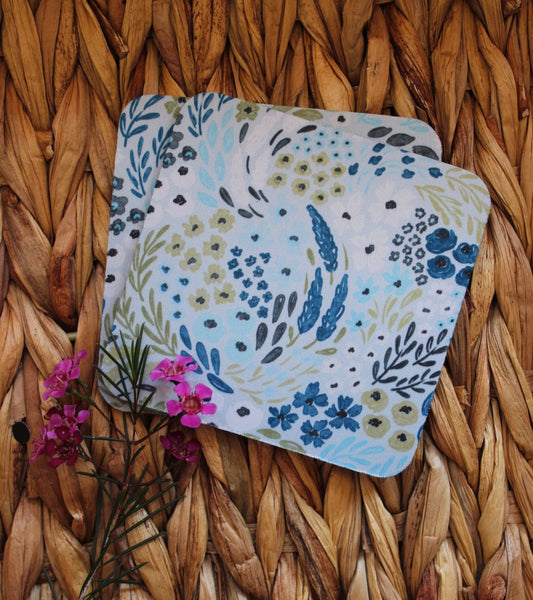 Blue Wildflower Rubber Coaster