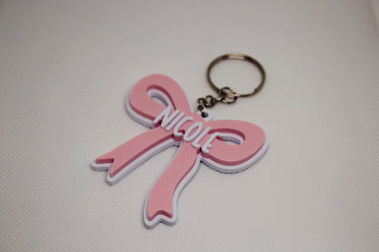 Custom Name Bow Keychain