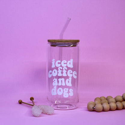 Coffee and Dogs Glass Cup