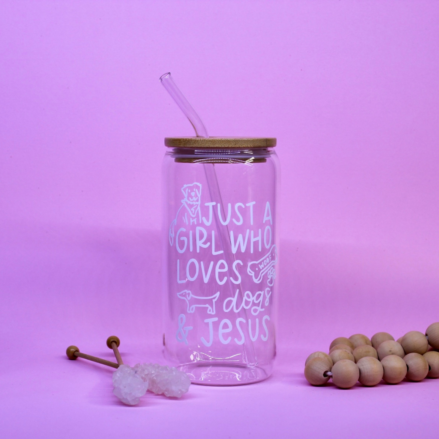 Just a Girl Dogs Glass Cup