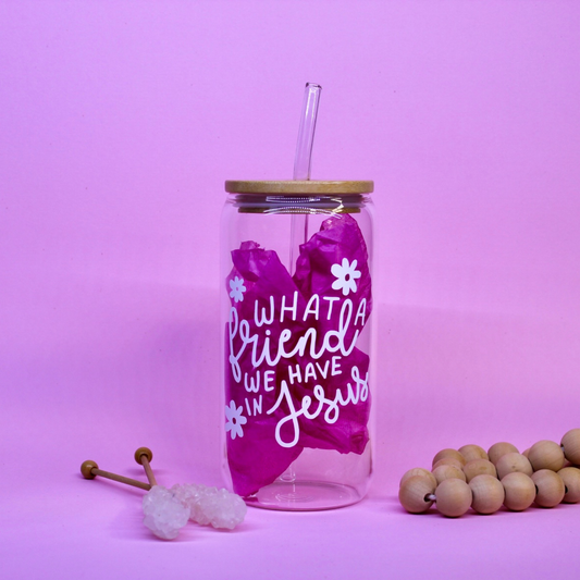 Friend In Jesus Glass Cup